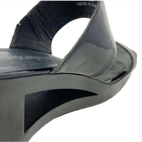 Jeffrey Campbell Black Slide Wedge Sandals - Size 7 - Picture 6 of 7